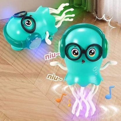 LED-powered, crawling, dancing jellyfish toy