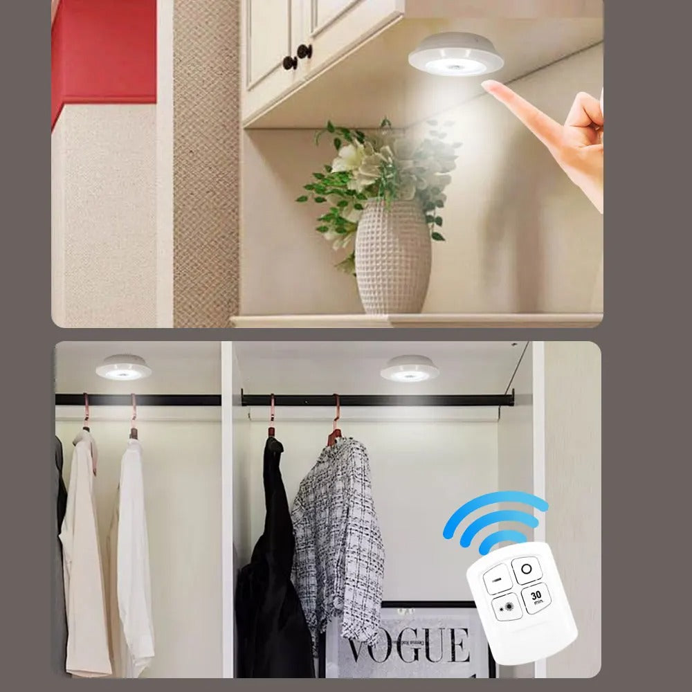 Tap LED Light With Remote Control pack of 3
