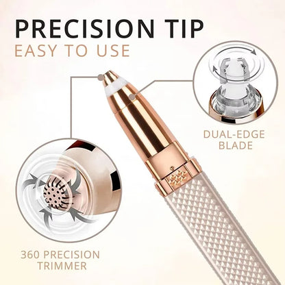 2-in-1 electric epilator for women, USB charging, portable hair remover, bikini, painless shaver for women, body face eyebrow trimmer