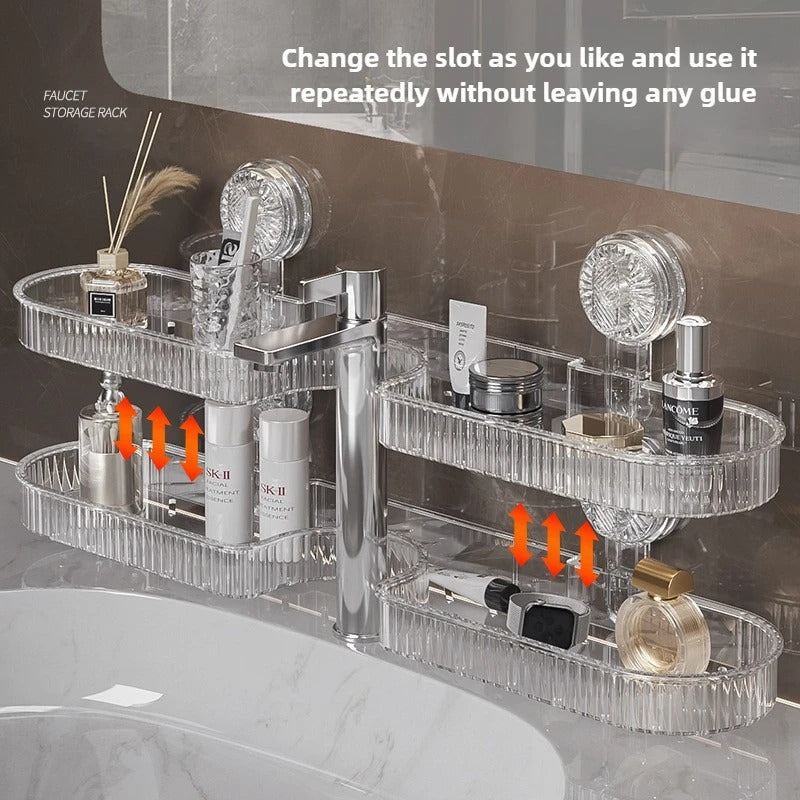 acrylic clear wall mounted suction holder for bathroom