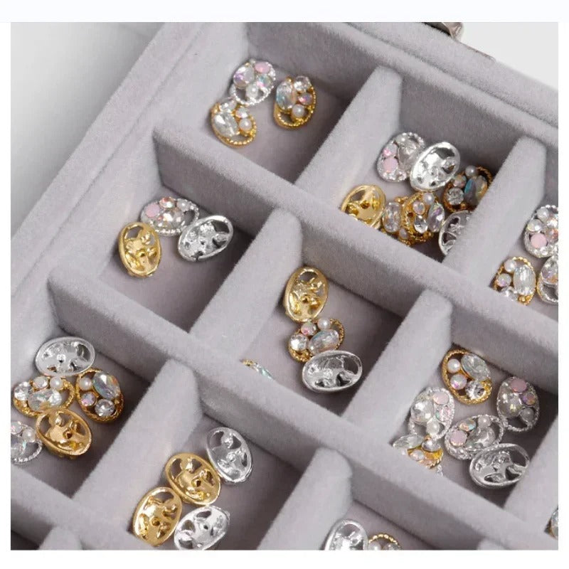 New velvet and glass jewelry storage box