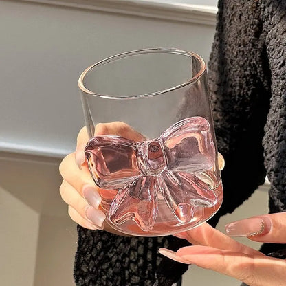 Aesthetic trending bow glass without handle