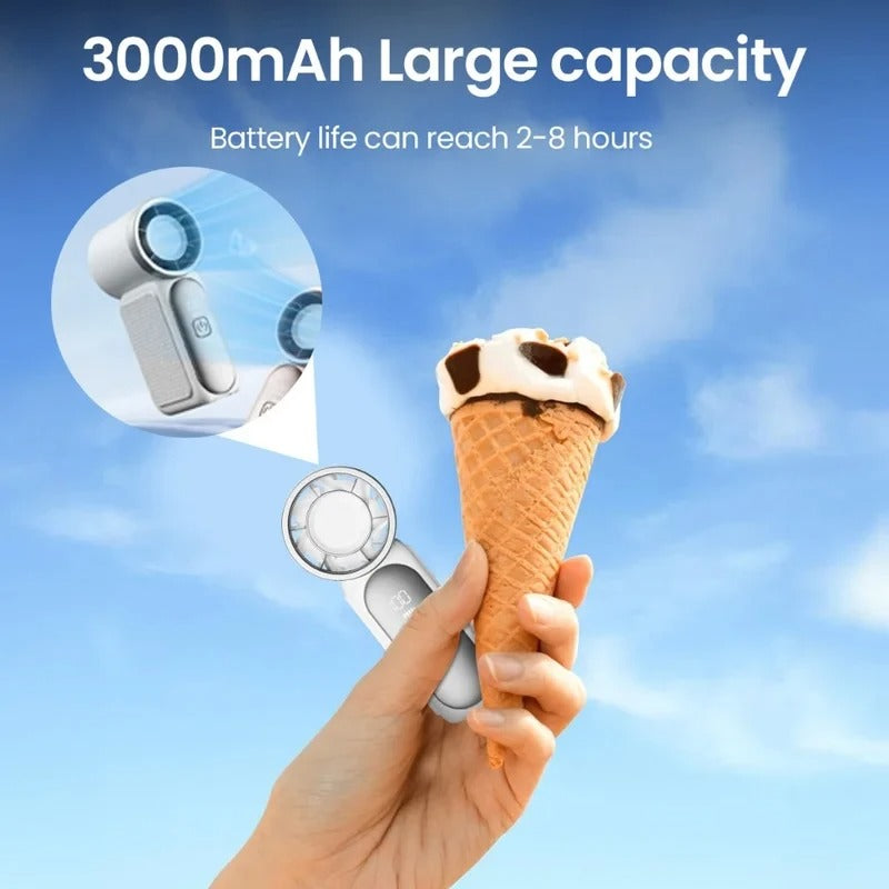 Portable mini handheld fan with LED display, mini high-speed handheld fan, desk fan, outdoor cooling, rechargeable fan