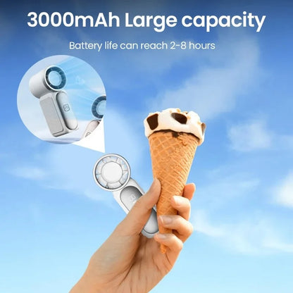 Portable mini handheld fan with LED display, mini high-speed handheld fan, desk fan, outdoor cooling, rechargeable fan