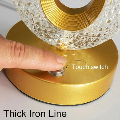 Touch Control 3D Crystal Track Night Light Girls Room Home Decor Aesthetic USB Bedside Table LED Ambient Table 3D Moon Lamp