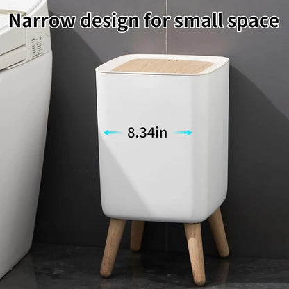 Mini trash can with push lid