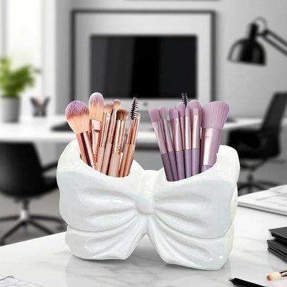 bow shaped curved makeup brush holder
