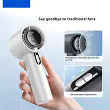 2025 Handheld Fan with LED Display Semiconductor Cooling 98 Speeds USB Rechargeable for Sports
