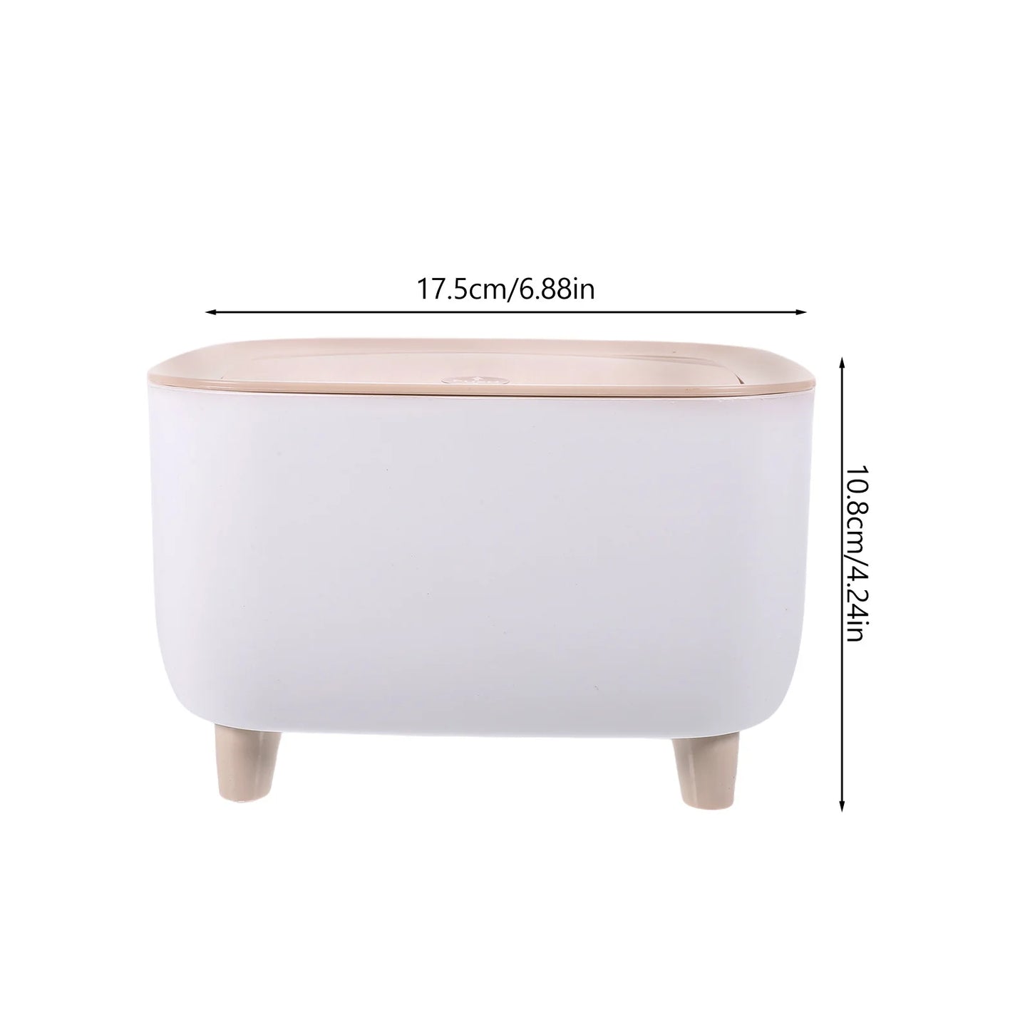 Mini trash can with push lid