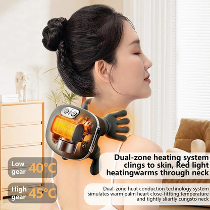 Heated neck and shoulder massager with 3 speed levels + free gift
