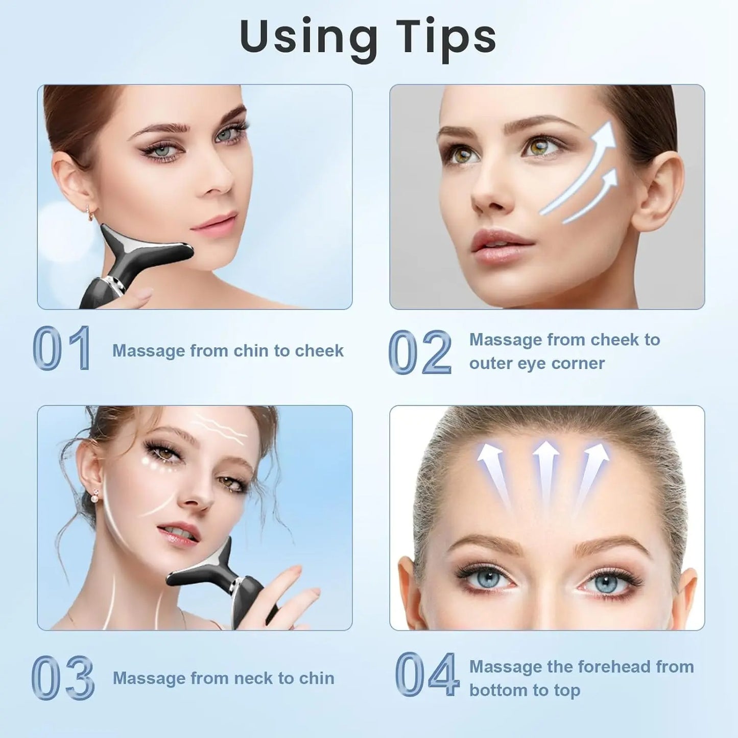 Neck Face Lifting Massager Skin Rotating Device LED Phototherapy Anti-Wrinkle Remover