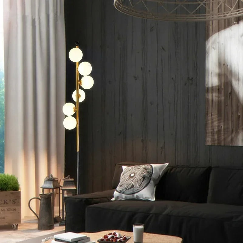 Modern LED curve ball floor lamp