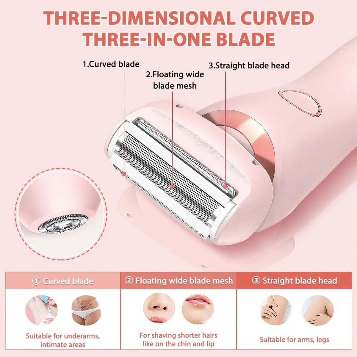 Electric shaver for women painless 2 in 1
