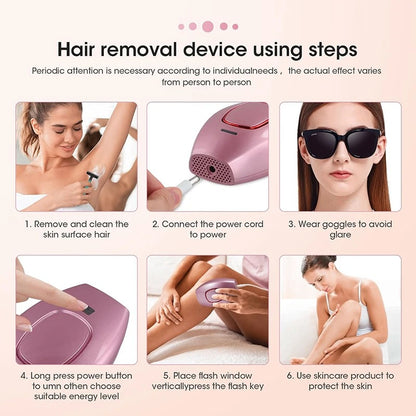 Laser Epilator IPL Hair Removal Laser Epilator for Women 500,000 Flash Depilator Pulses Permanent Painless Hair Removal