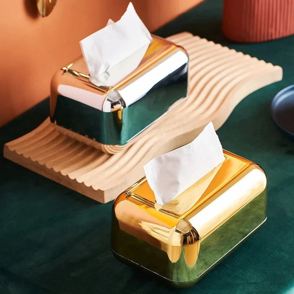 Luxury Gold Tissue Boxes Storage Napkin Holder