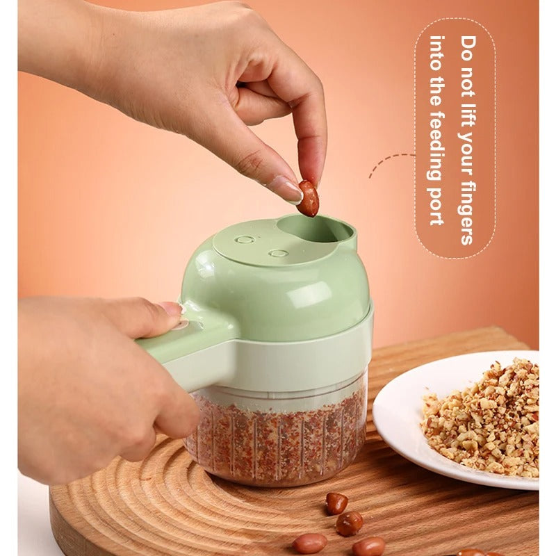 Multifunctional Electric Garlic Chopper, Vegetable Cutter, Slicer, Masher, Wireless Mixer, Meat Mixer, Grinder, Food Processor