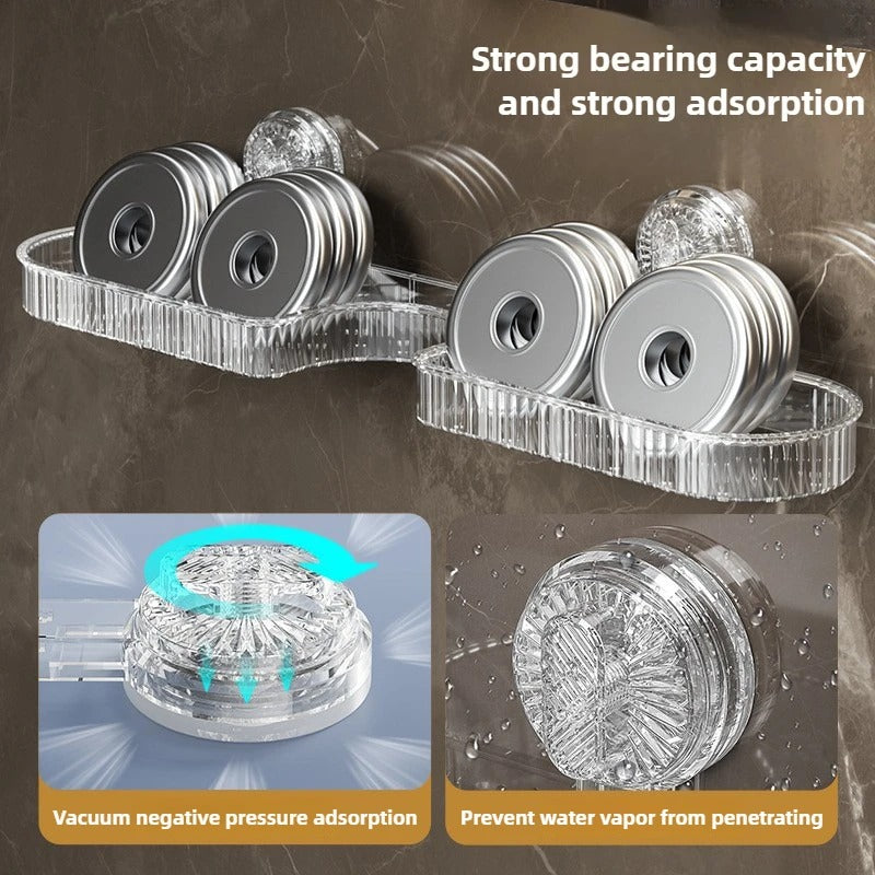 acrylic clear wall mounted suction holder for bathroom