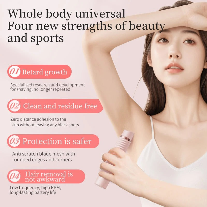 Electric shaver for women, waterproof bikini trimmer, facial shaver for underarms