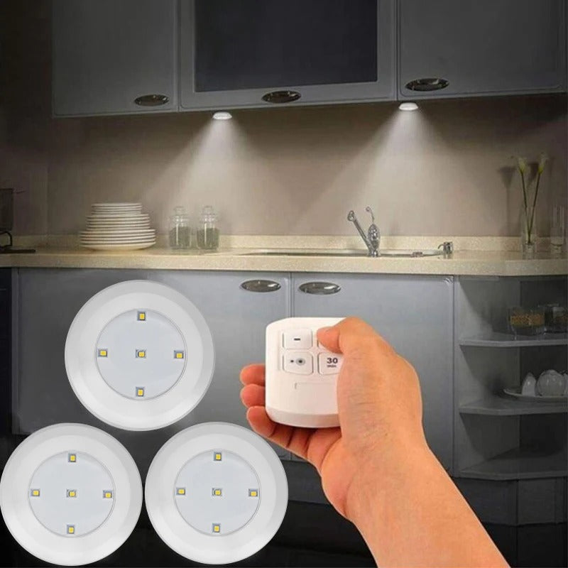 Tap LED Light With Remote Control pack of 3