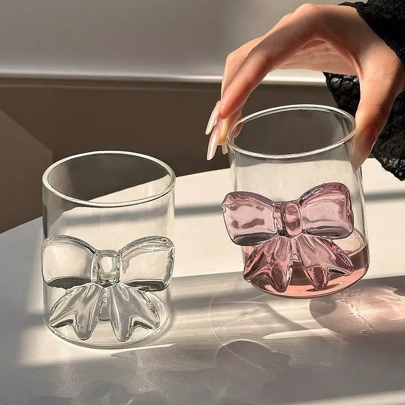 Aesthetic trending bow glass without handle