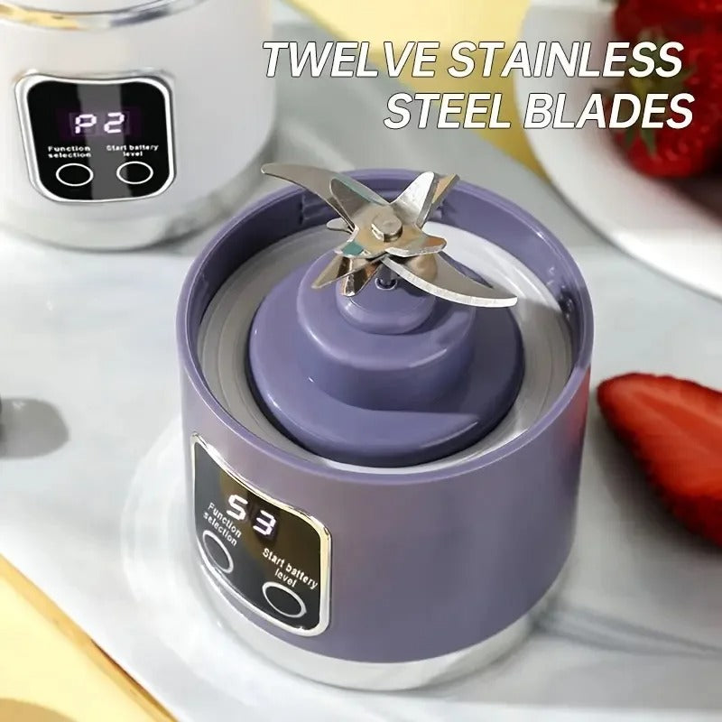 450ml Rechargeable Fruit Juicer, Portable Blender for Shakes, Mini Portable Electric Juicer