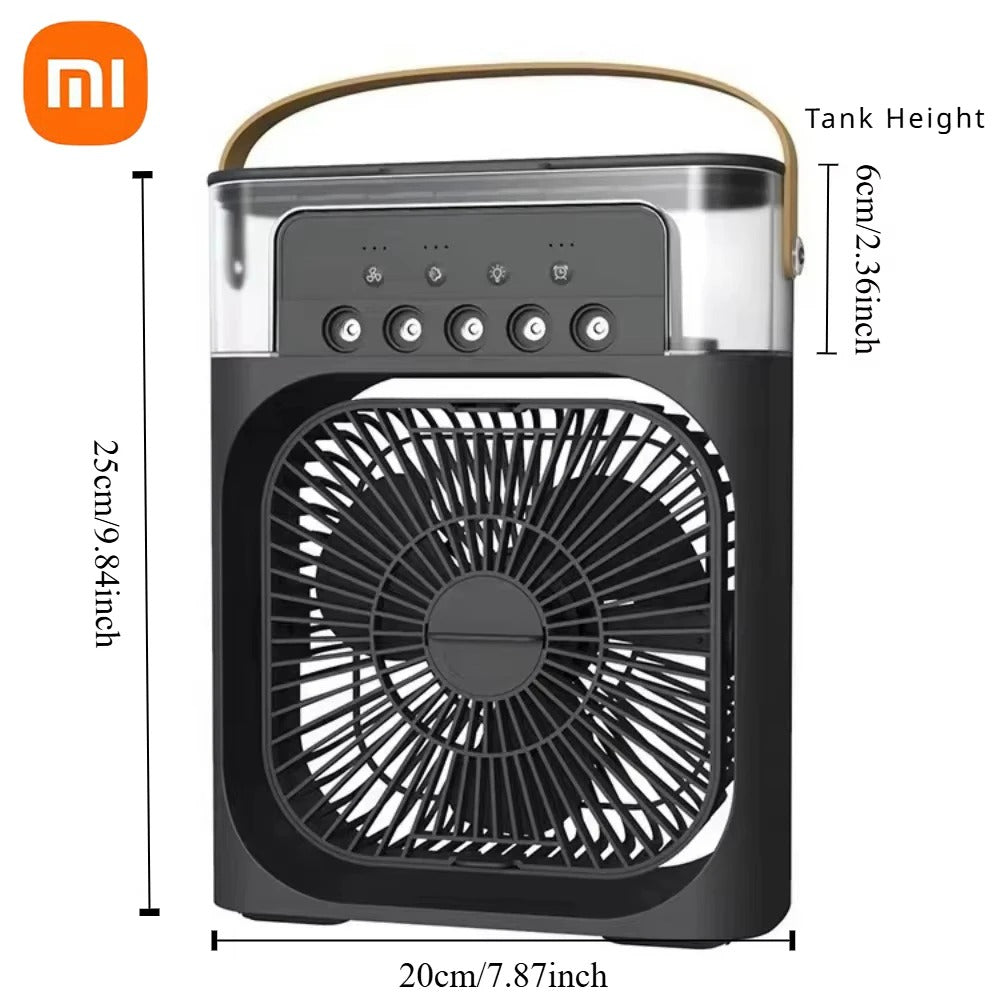 Xiaomi 3-in-1 portable fan, air conditioner, mini air cooler, LED night light, humidifier, fan for office and home