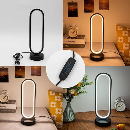 Creative spiral LED night light, 3-color, dimmable, desk lamp, reading light for living room, office, desk