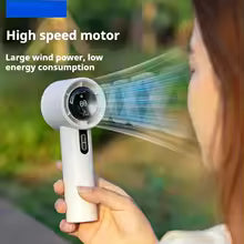2025 Handheld Fan with LED Display Semiconductor Cooling 98 Speeds USB Rechargeable for Sports