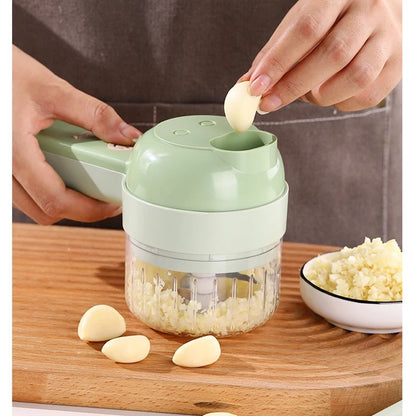 Multifunctional Electric Garlic Chopper, Vegetable Cutter, Slicer, Masher, Wireless Mixer, Meat Mixer, Grinder, Food Processor