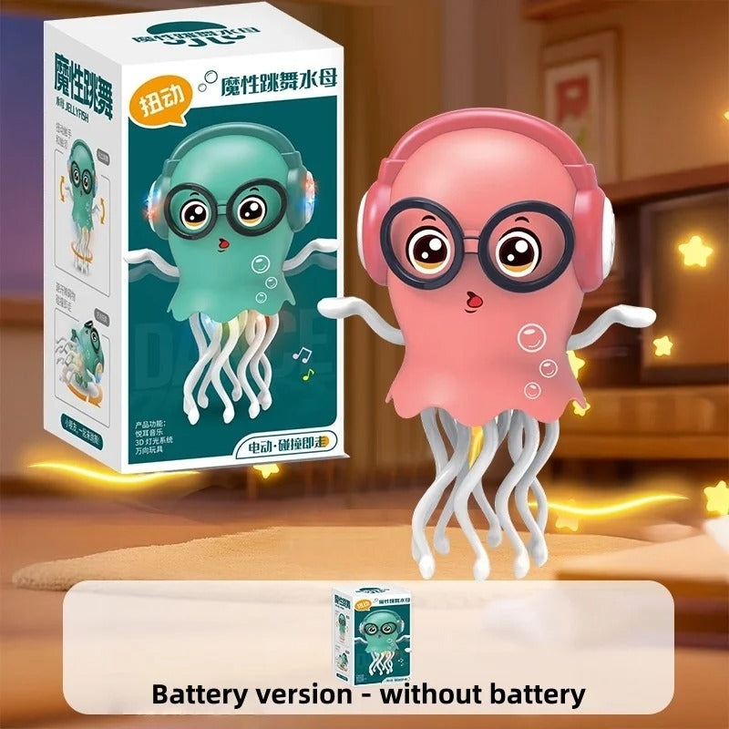 LED-powered, crawling, dancing jellyfish toy