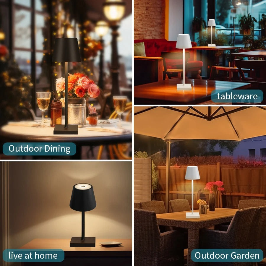 Rechargeable LED Table Lamp Touch Switch 3-Level Dimmable Desk Lamps Bar Club Diner Creative Decorative Mood Lighting