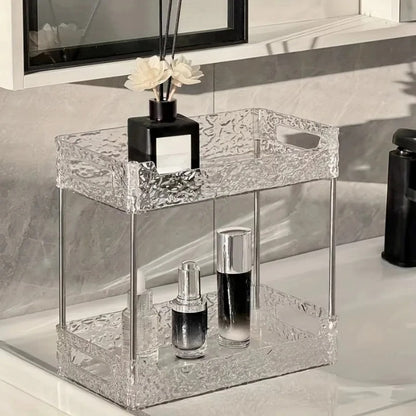 2 Layer Luxury Water ripple Style Acrylic multipurpose storage rack