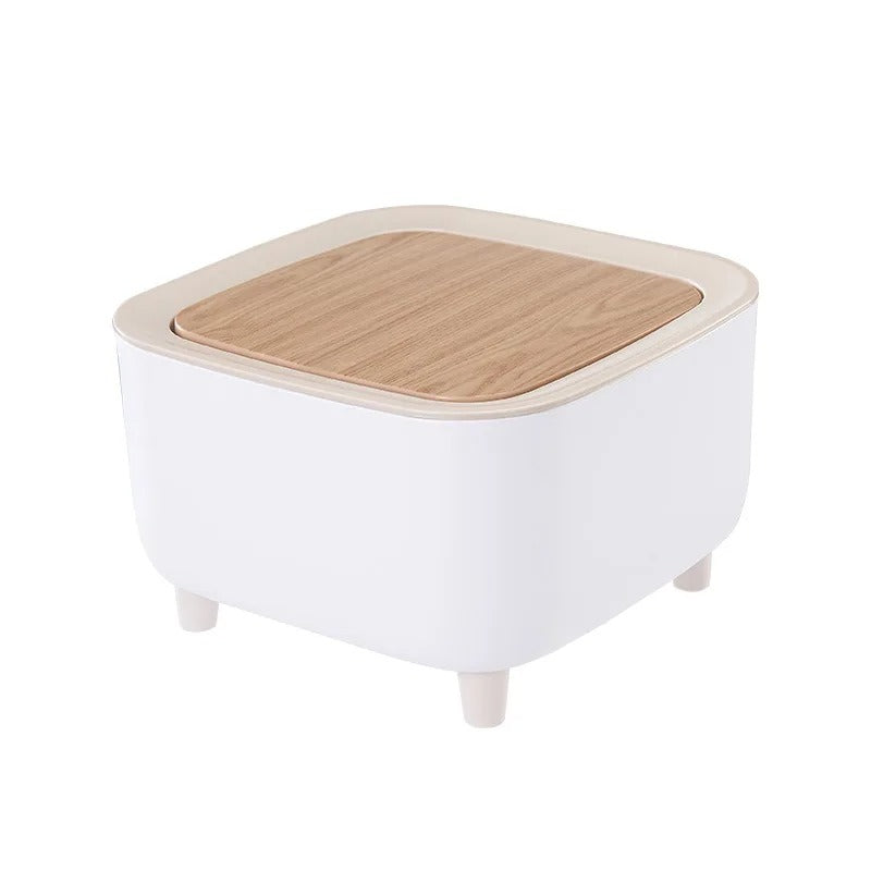 Mini trash can with push lid