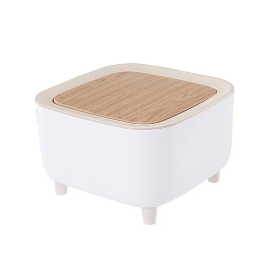 Mini trash can with push lid