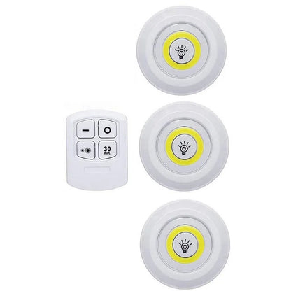Tap LED Light With Remote Control pack of 3