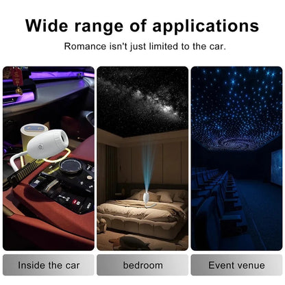 Galaxy Projector USB Night Light Car Mood Lighting LED Starry Sky Lamp for Room Bedroom