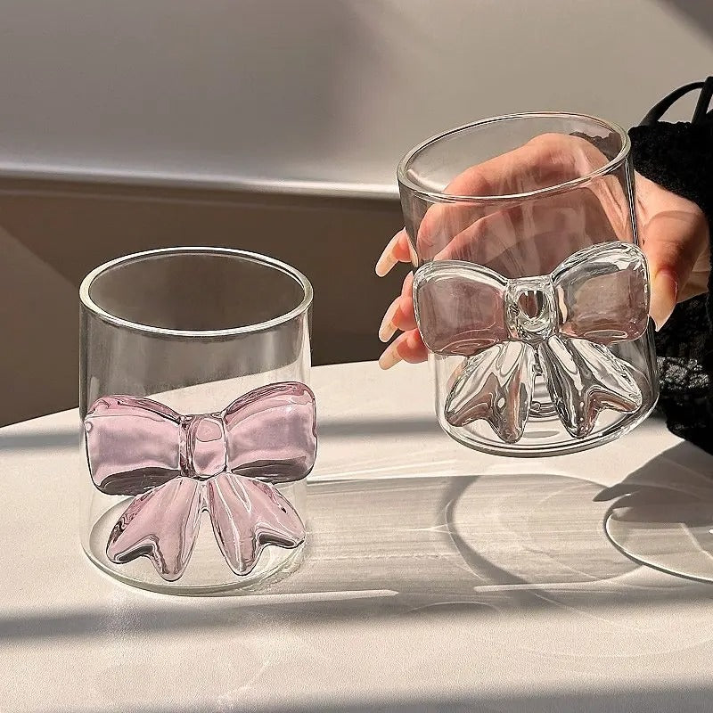 Aesthetic trending bow glass without handle