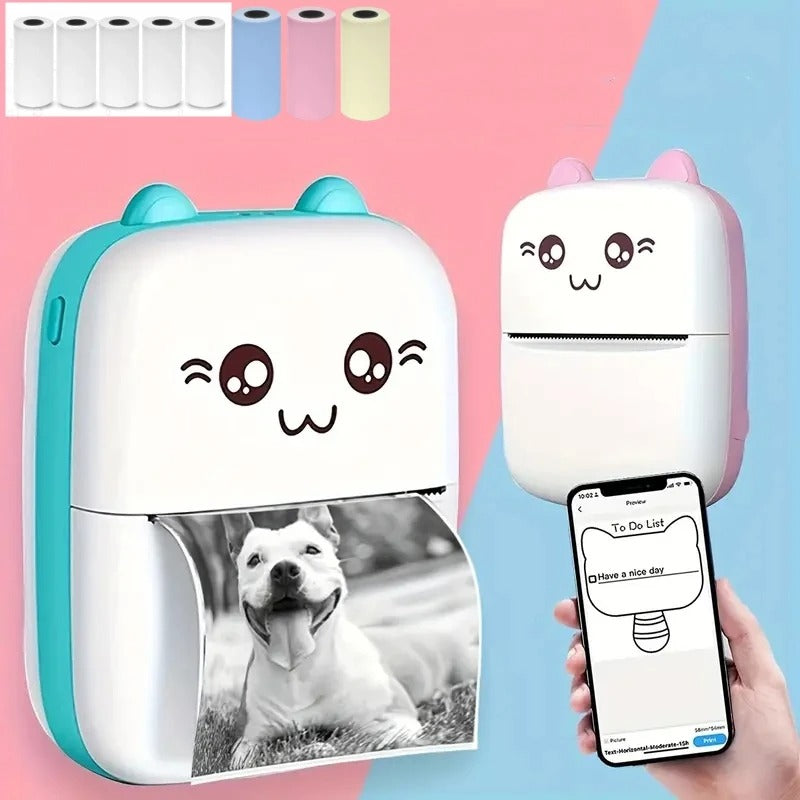 Mini portable thermal printer print photo bag thermal label printer 58 mm printing wireless Bluetooth Android iOS printers
