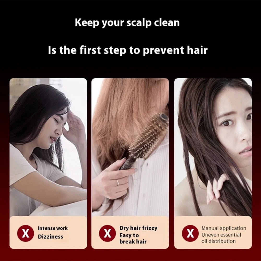 Electric Head Massager Hair Growth Comb Scalp Relaxation Massager 630nm Red Light Oil Applicator Anti-Hair Loss Hair Care Hairbrush
