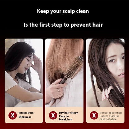 Electric Head Massager Hair Growth Comb Scalp Relaxation Massager 630nm Red Light Oil Applicator Anti-Hair Loss Hair Care Hairbrush
