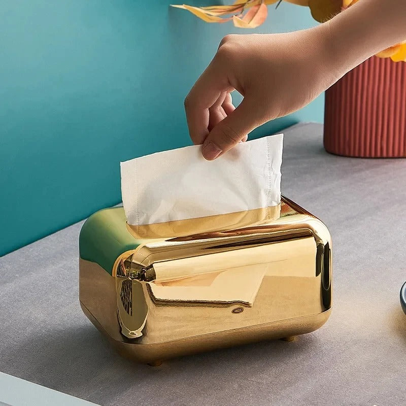 Luxury Gold Tissue Boxes Storage Napkin Holder