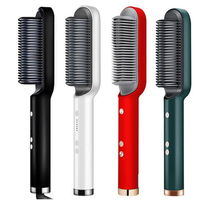 Portable hair straghtening brush tool