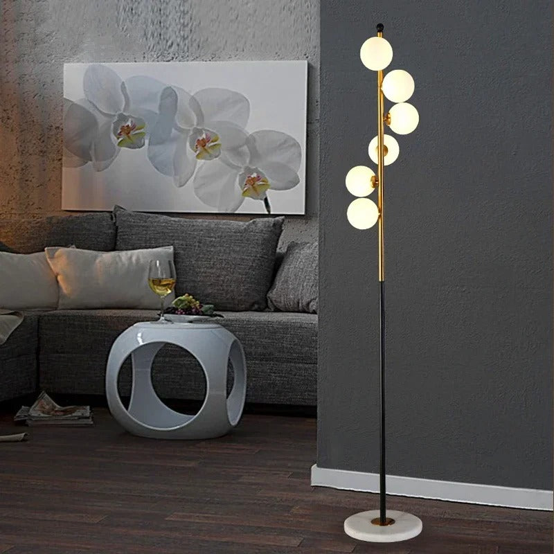 Modern LED curve ball floor lamp