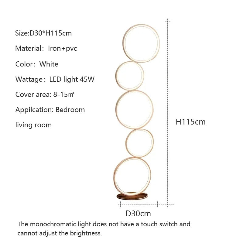 Nordic Modern LED Ring Shape floor lamp
