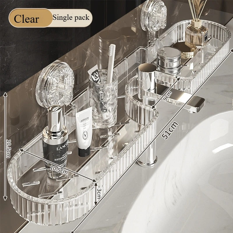 acrylic clear wall mounted suction holder for bathroom