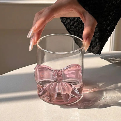 Aesthetic trending bow glass without handle