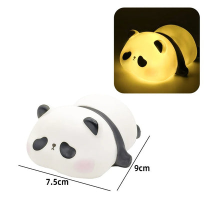 Rechargeable Sensor Touch Night Light Cute panda Silicone Lamp LED