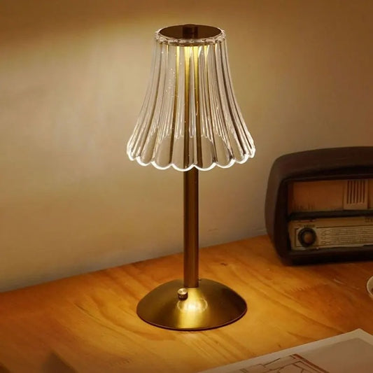 Sunset Lamp Retro Crystal Table Lamp LED Touch Sensor Postmodern Light Rechargeable Wireless Reading Lamp for Hotel Bar Decor