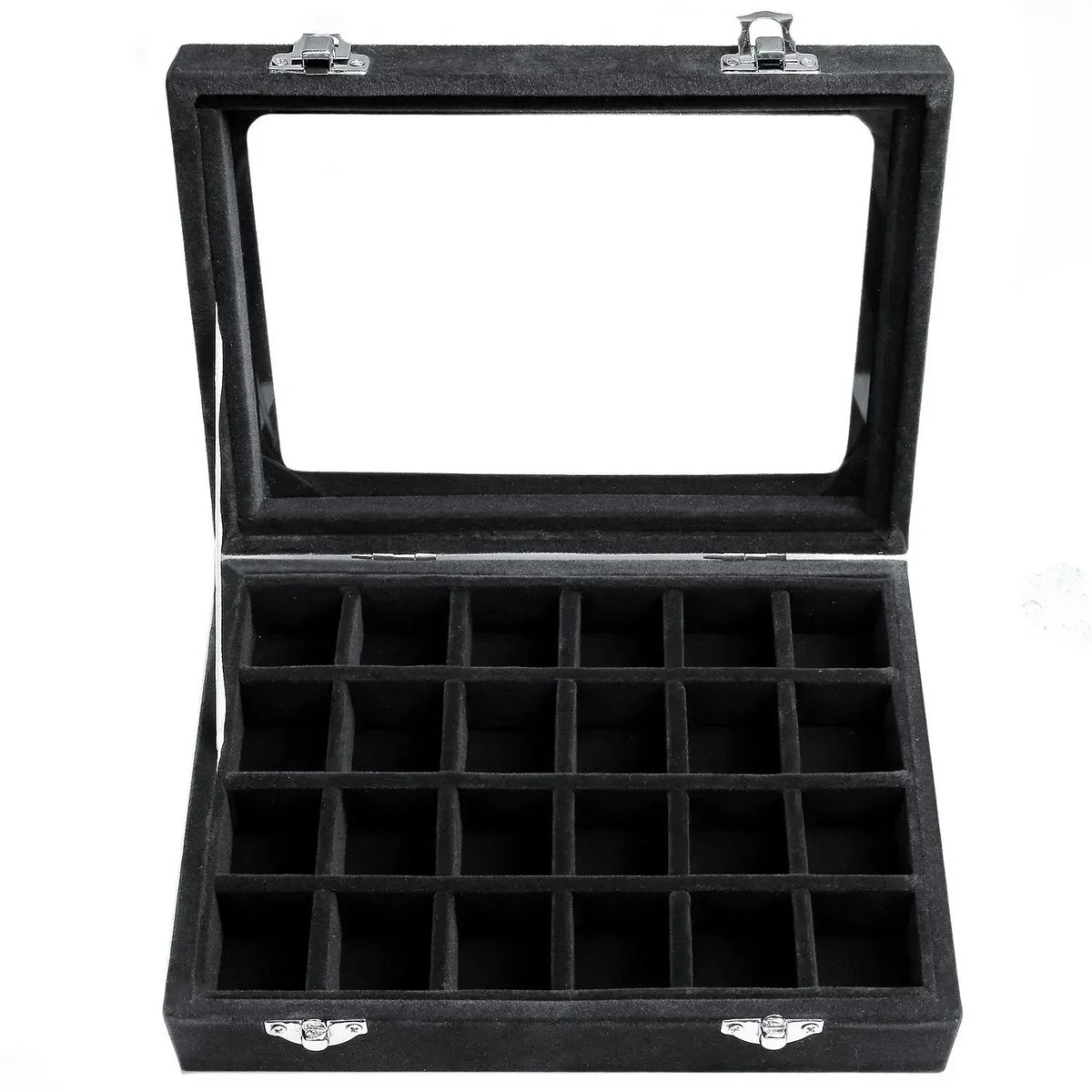 New velvet and glass jewelry storage box