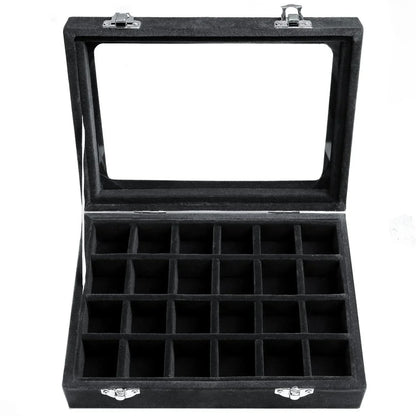 New velvet and glass jewelry storage box